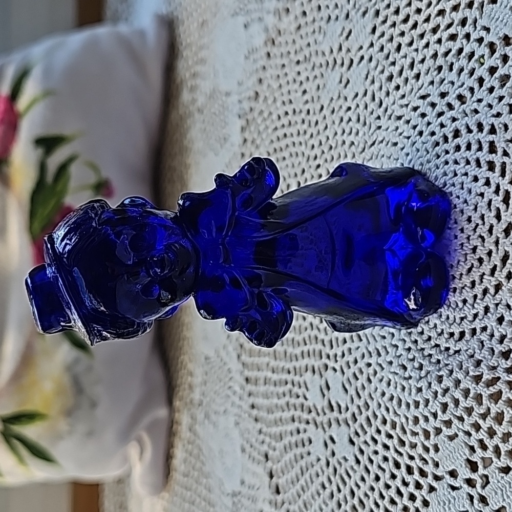 Vintage Boyd Glass cobalt Blue Chuckles the Clown